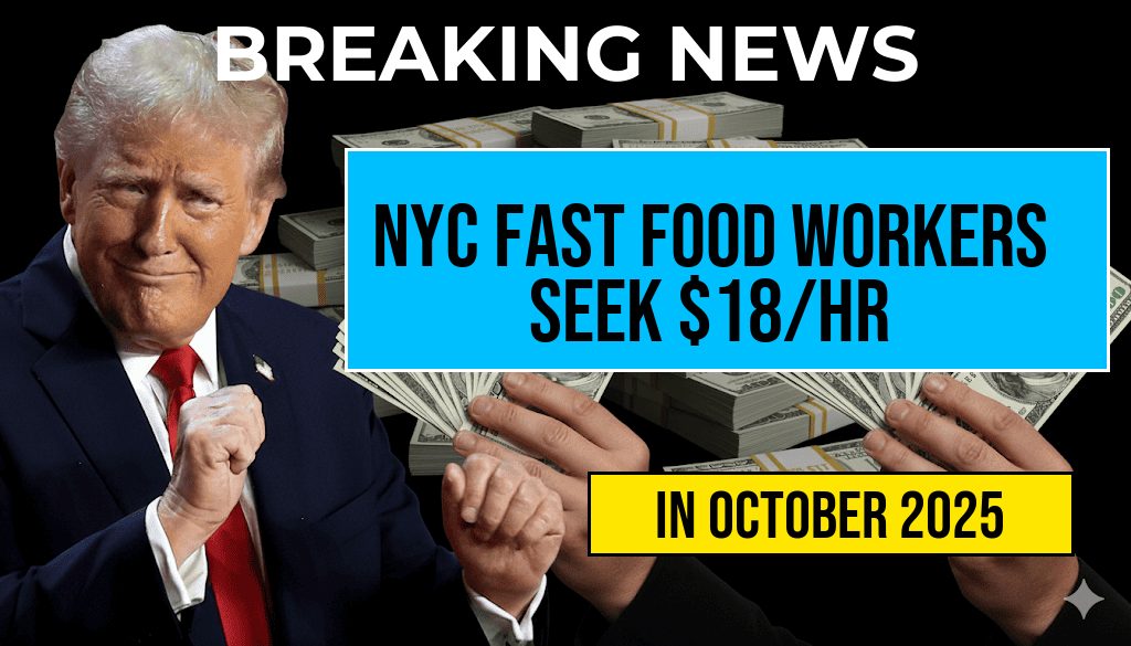 New York Fast Food Workers Advocate for a Minimum Wage of 18 Dollars per Hour in NYC